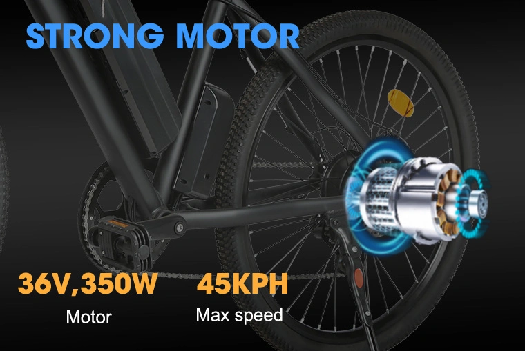 Factory Price 26 Inch 36V DC 350W Brushless DC Motor Mountain Electric Bike